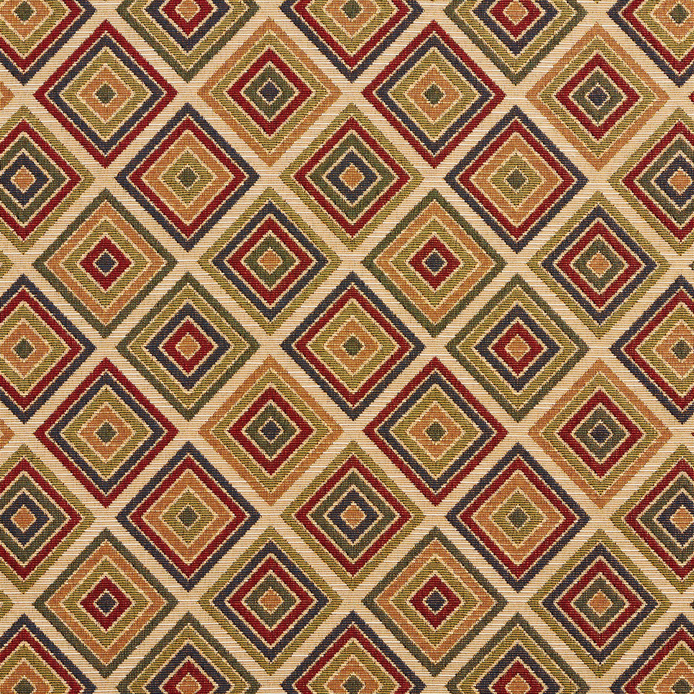 1968 Ecru Diamond by Charlotte Designer Fabric Tapestry Classics 70% Polyester, 30% Cotton Asia Exceeds 45,000 Wyzenbeek Rubs (Heavy Duty) Horizontal: 7.5" x Vertical: 7.5" 54 Inches - Swanky Fabrics -