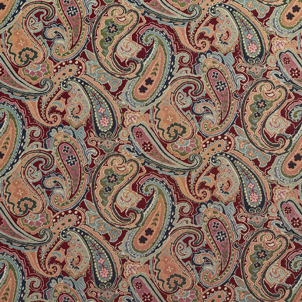 1969 Merlot Paisley by Charlotte Fabric Tapestry Classics 70% Polyester, 30% Cotton Asia Exceeds 45,000 Wyzenbeek Rubs (Heavy Duty) </p><p>Repeat: Horizontal: 28.5" x Vertical: 15.25" 54 Inches - Fabric Carolina -