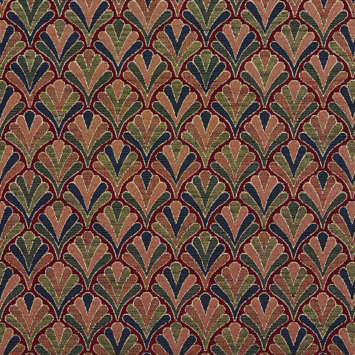 1973 Merlot Fan by Charlotte Fabric Tapestry Classics 70% Polyester, 30% Cotton Asia Exceeds 45,000 Wyzenbeek Rubs (Heavy Duty) Horizontal: 7.5" x Vertical: 7.5" 54 Inches - Fabric Carolina -