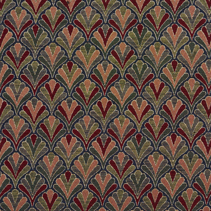 1975 Navy Fan by Charlotte Designer Fabric Tapestry Classics 70% Polyester, 30% Cotton Asia Exceeds 45,000 Wyzenbeek Rubs (Heavy Duty) </p><p>Repeat: Horizontal: 7.5" x Vertical: 7.5" 54 Inches - Swanky Fabrics -