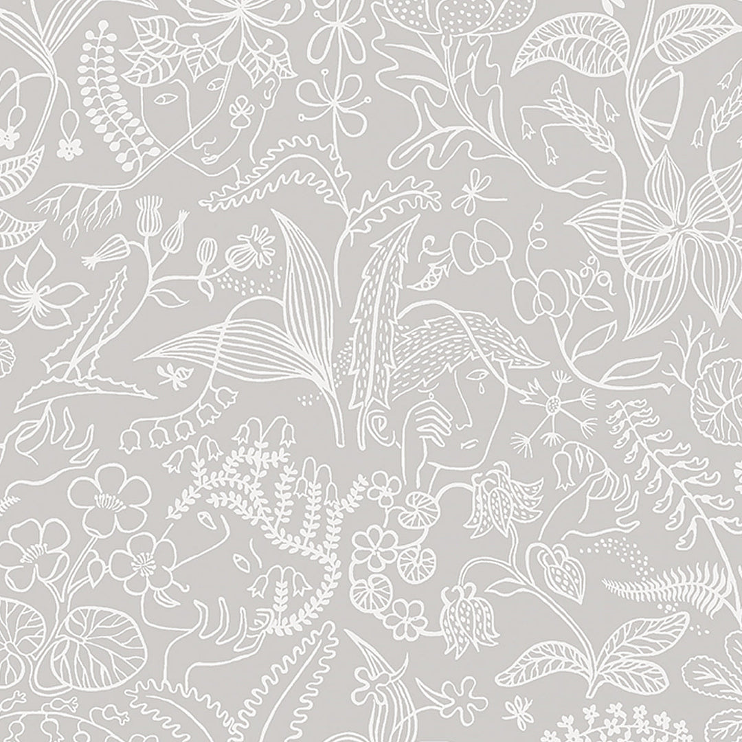 Grazia - Grey by Schumacher Wallcovering