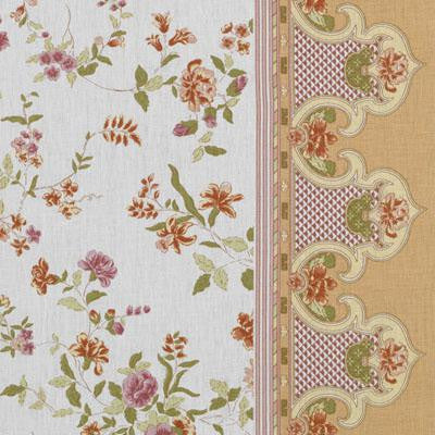 200015H-3 Canton Rose Melon by DF Monogram Fabric - - USA - Horizontal: 54 inches and Vertical: 25.25 inches 54 inches - Fabric Carolina -