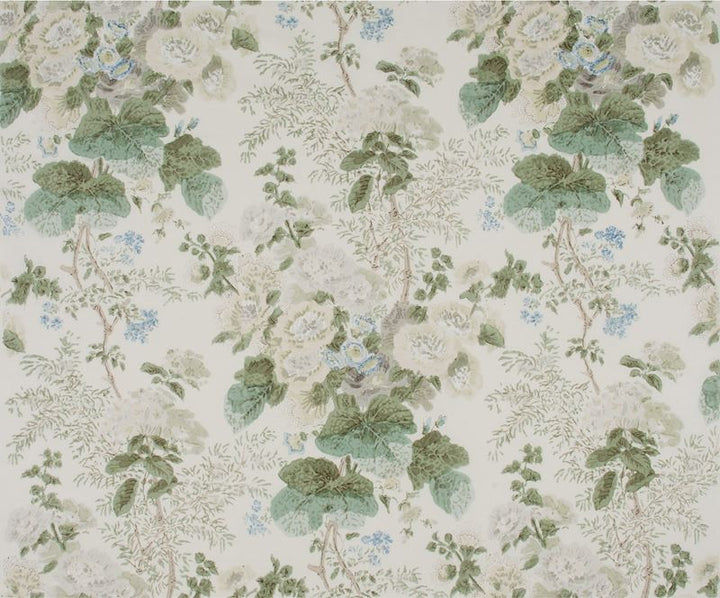 2005100.311 Hollyhock Hb Grey/Sage by Lee Jofa Fabric in our sample Cotton 100% Thailand See Sample Horizontal: 33 inches and Vertical: 40 inches 49 inches - Fabric Carolina -