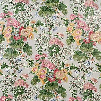 Hollyhock Hdb White/Pink by Lee Jofa Fabric - COTTON - 100% Thailand HEAVY Horizontal: 33 and Vertical: 40 49 - Fabric Carolina -