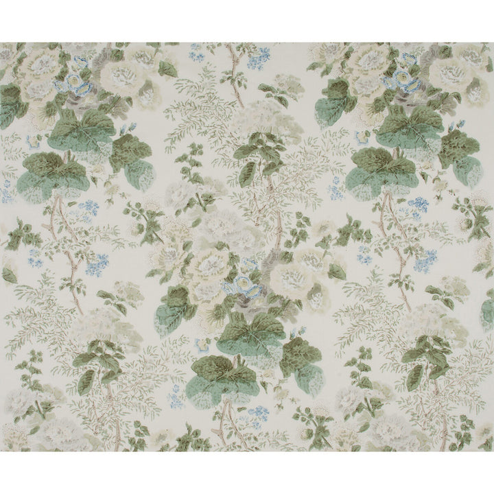 Hollyhock Hdb Grey/Sage by Lee Jofa Fabric - COTTON - 100% Thailand - Horizontal: 33 and Vertical: 40 49 - Fabric Carolina -