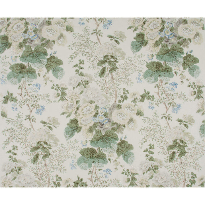 Hollyhock Hdb Grey/Sage by Lee Jofa Designer Fabric COTTON - 100% Thailand Horizontal: 33 and Vertical: 40 49 - Swanky Fabrics -