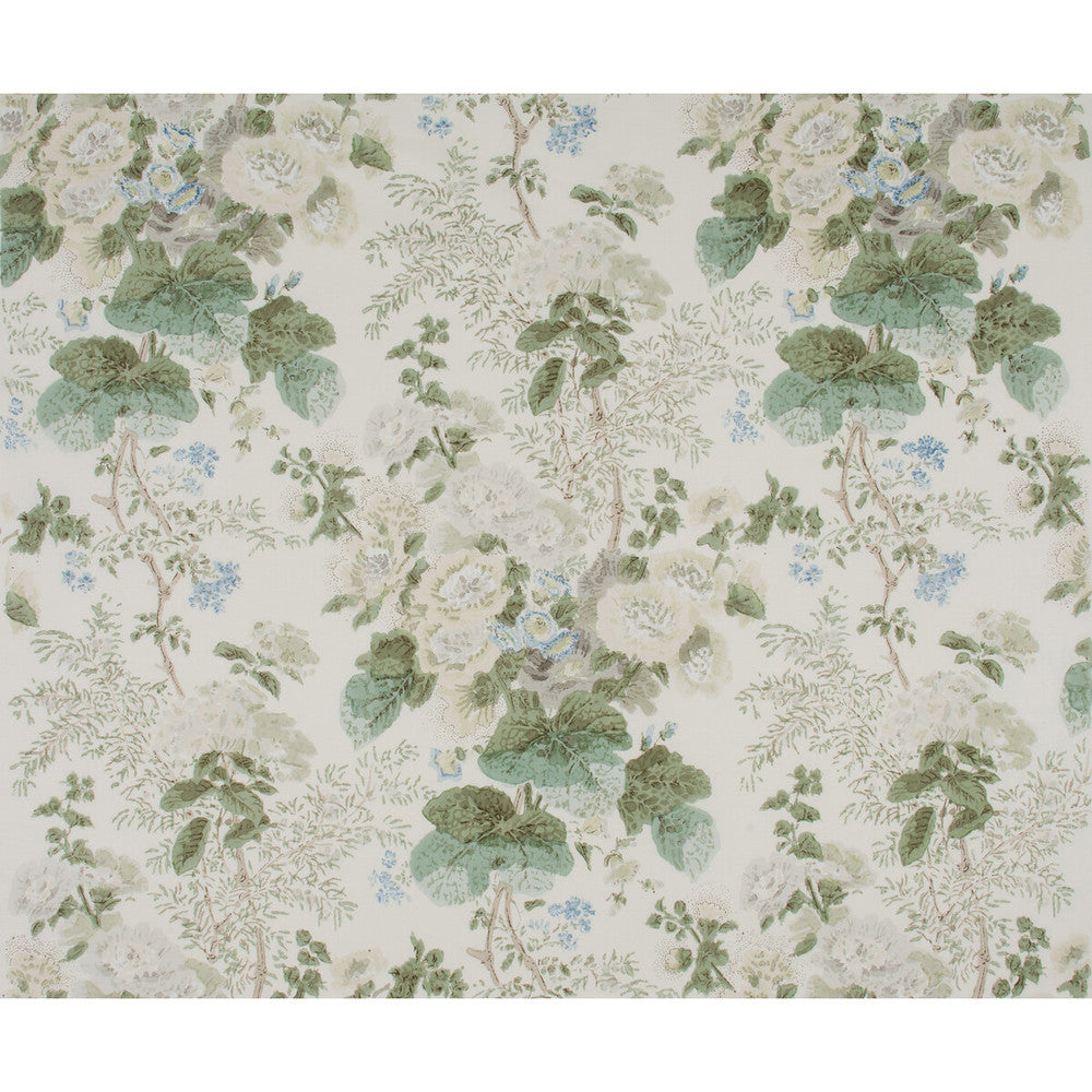 Hollyhock Hdb Grey/Sage by Lee Jofa Fabric COTTON - 100% Thailand Horizontal: 33 and Vertical: 40 49 - Fabric Carolina -