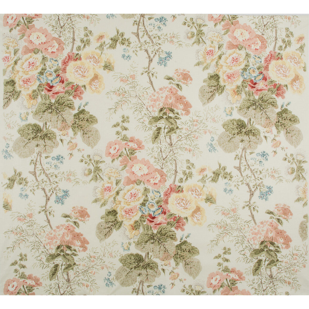 Hollyhock Hdb Coral/Olive by Lee Jofa Fabric COTTON - 100% Thailand Horizontal: 33 and Vertical: 40 49 - Fabric Carolina -