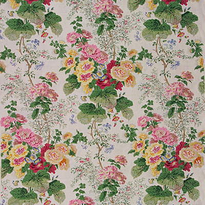 Hollyhock Hb Wht/Pink by Lee Jofa Fabric