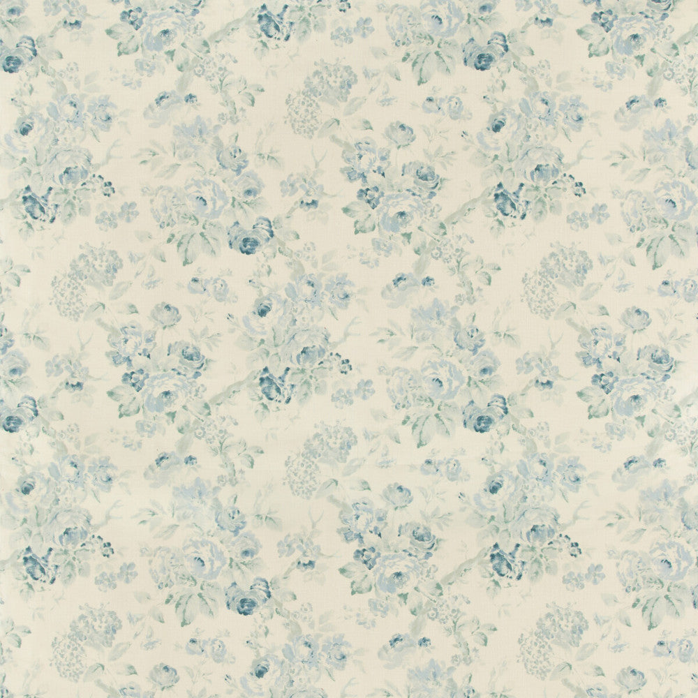 Garden Roses Aqua/Blue by Lee Jofa Fabric SUZANNE RHEINSTEIN III LINEN - 100% United Kingdom MEDIUM Horizontal: 20 and Vertical: 32 60 - Fabric Carolina -