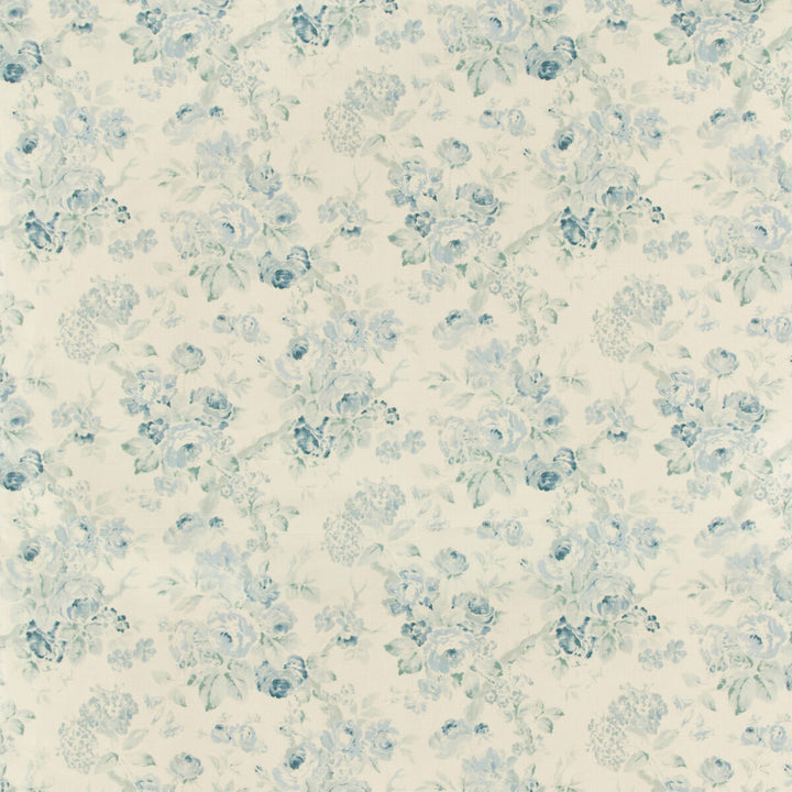 Garden Roses Aqua/Blue by Lee Jofa Fabric SUZANNE RHEINSTEIN III LINEN - 100% United Kingdom MEDIUM Horizontal: 20 and Vertical: 32 60 - Fabric Carolina -