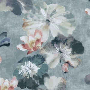 Water Lilies (Wp) # 02 Mineral by 1838 Wallcoverings Wallpaper