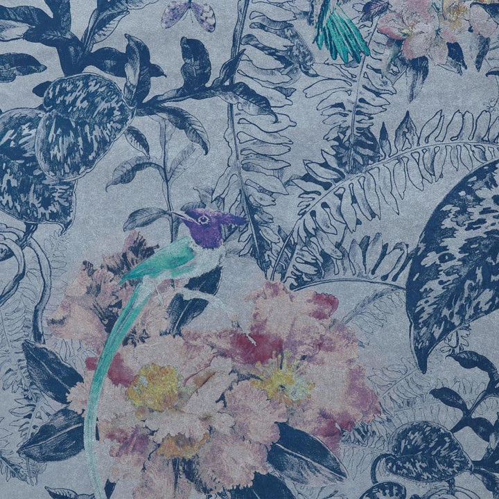 Hedgerow (Wp) # 03 Blue Dusk by 1838 Wallcoverings Designer Wallpaper Willow STRAIGHT PASTE THE WALL UNITED KINGDOM V-28.5" 20.5"X11YD - Swanky Fabrics -