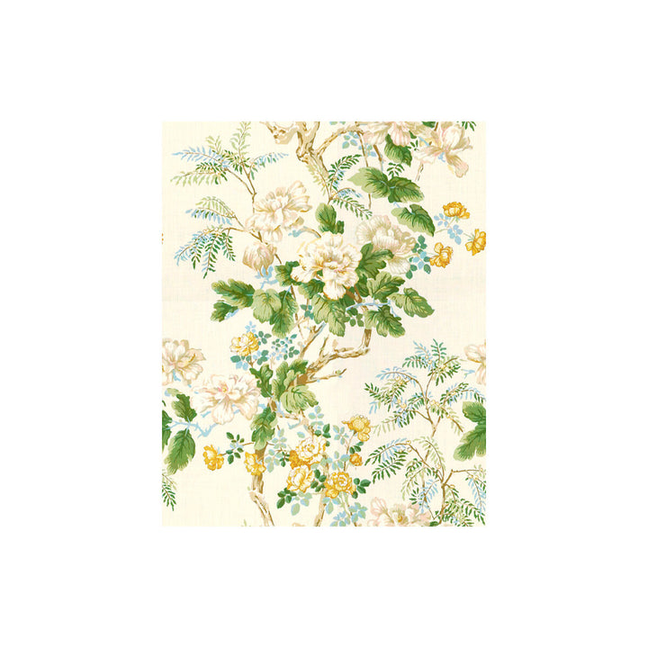 Chinese Peony Gold by Lee Jofa Fabric VERDMONT COLLECTION LINEN - 100% Thailand MEDIUM Horizontal: 26.25 and Vertical: 32.5 53 - Fabric Carolina -