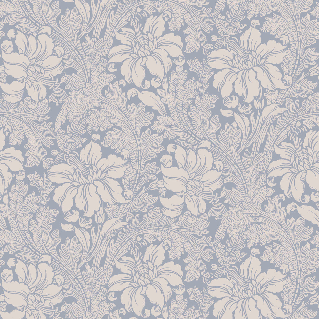 Acanthus Garden - Blue by Schumacher Wallcovering