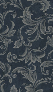 Scroll Navy, Silver, and Gray by Seabrook Wallpaper