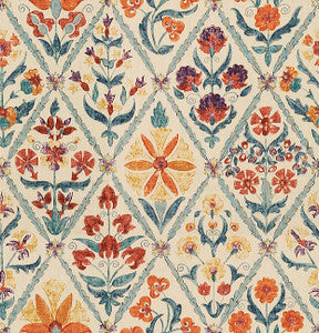 Susani Trellis Orange/Blue by Lee Jofa Fabric