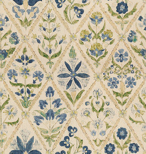 Susani Trellis Blue/Green by Lee Jofa Fabric