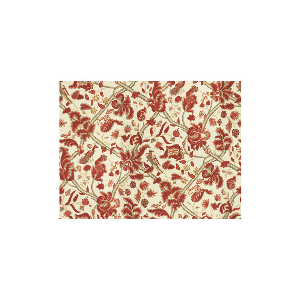 Bloomsbury Red/Gold by Lee Jofa Designer Fabric OSCAR DE LA RENTA LINEN - 100% Thailand - Horizontal: 54 and Vertical: 41.75 54 - Swanky Fabrics -