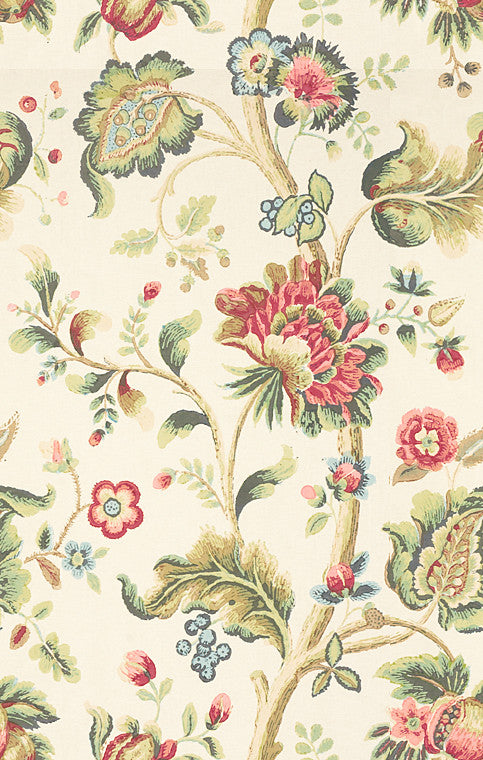 Treyes Print Pink/Green by Lee Jofa Fabric