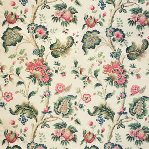 Treyes Print Pink/Green by Lee Jofa Fabric