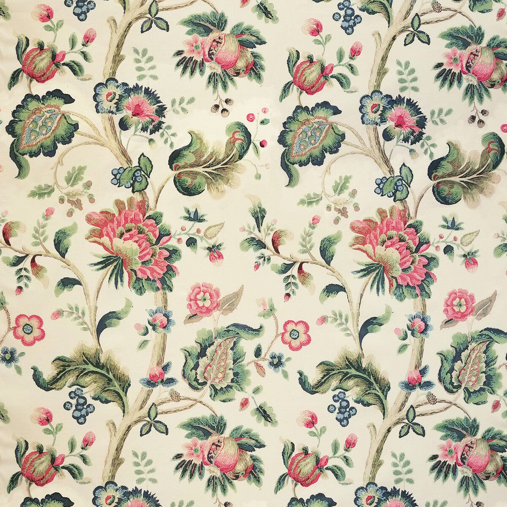 Treyes Print Pink/Green by Lee Jofa Fabric HERITAGE COLLECTION COTTON - 100% Thailand LIGHT Horizontal: 24 and Vertical: 36 48 - Fabric Carolina -