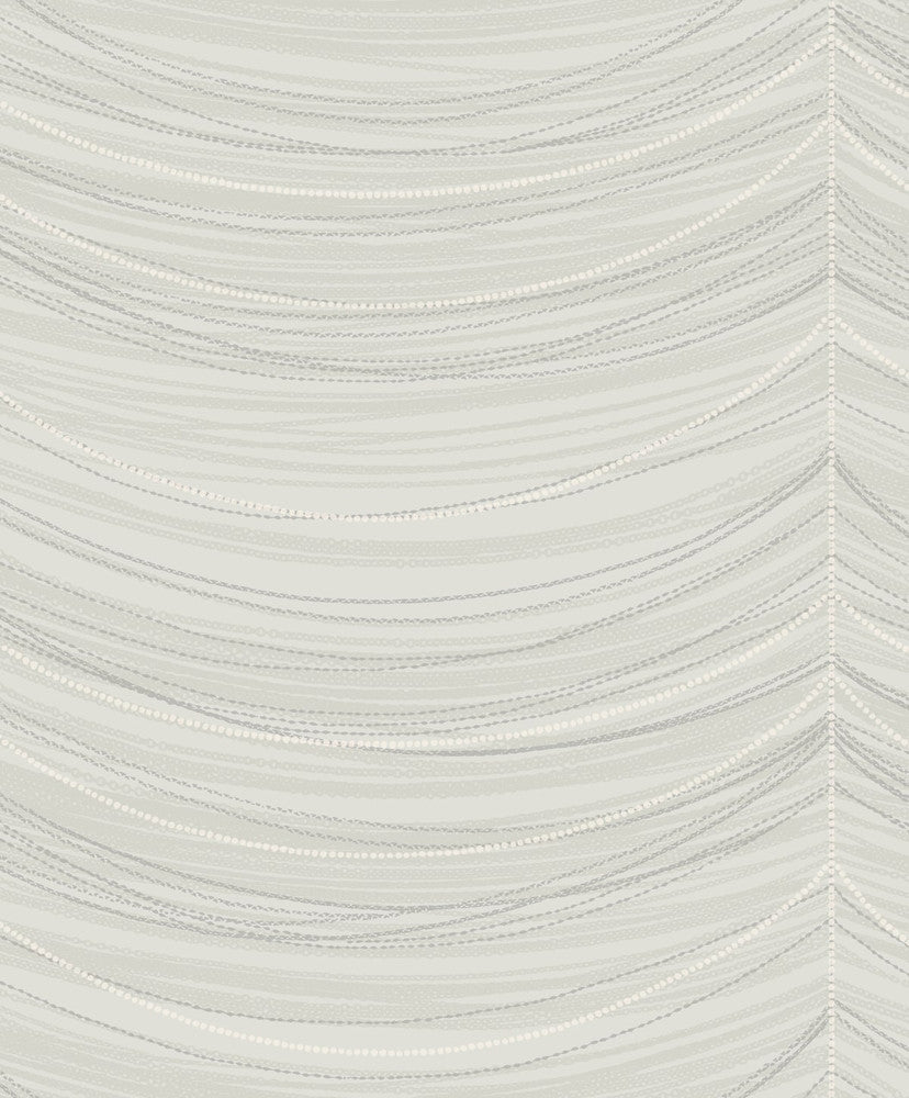Beads Cream, Silver, and Glitter by Seabrook Wallpaper Aura Netherlands 56.05 25.2" 20.5" - Fabric Carolina -