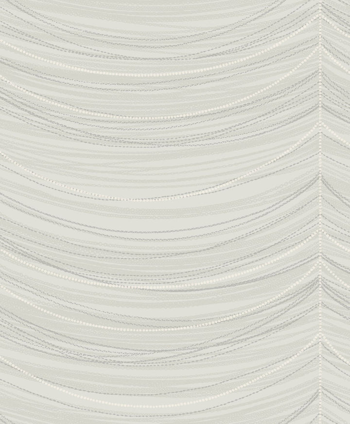 Beads Cream, Silver, and Glitter by Seabrook Wallpaper Aura Netherlands 56.05 25.2" 20.5" - Fabric Carolina -