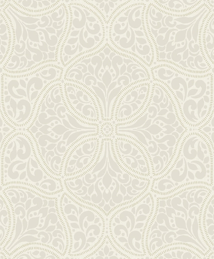 Scroll Trail Alabaster and Tan by Seabrook Wallpaper Aura Netherlands 56.05 25.2" 20.5" - Fabric Carolina -