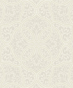 Scroll Trail Alabaster and Tan by Seabrook Wallpaper