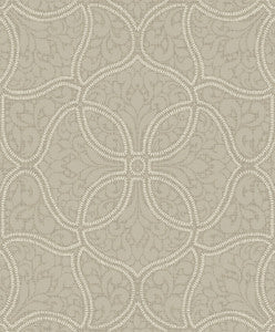 Scroll Trail Taupe and Ivory by Seabrook Wallpaper