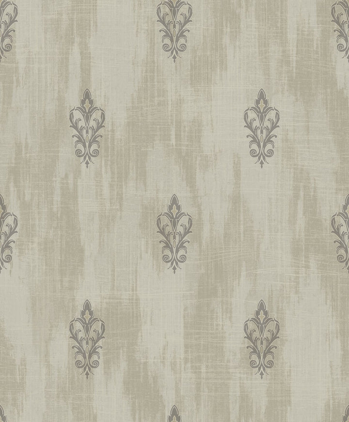 Fleur de Lis Beige and Cream by Seabrook Wallpaper Aura Netherlands 56.05 25.2" 20.5" - Fabric Carolina -