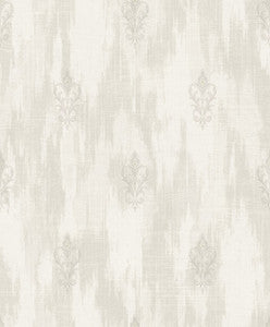 Fleur de Lis Silver and Alabaster by Seabrook Wallpaper