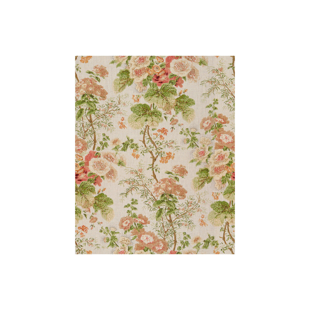 Hollyhock Hdb Coral/Apple by Lee Jofa Fabric LINEN - 100% Thailand Horizontal: 49 and Vertical: 40.25 49 - Fabric Carolina -