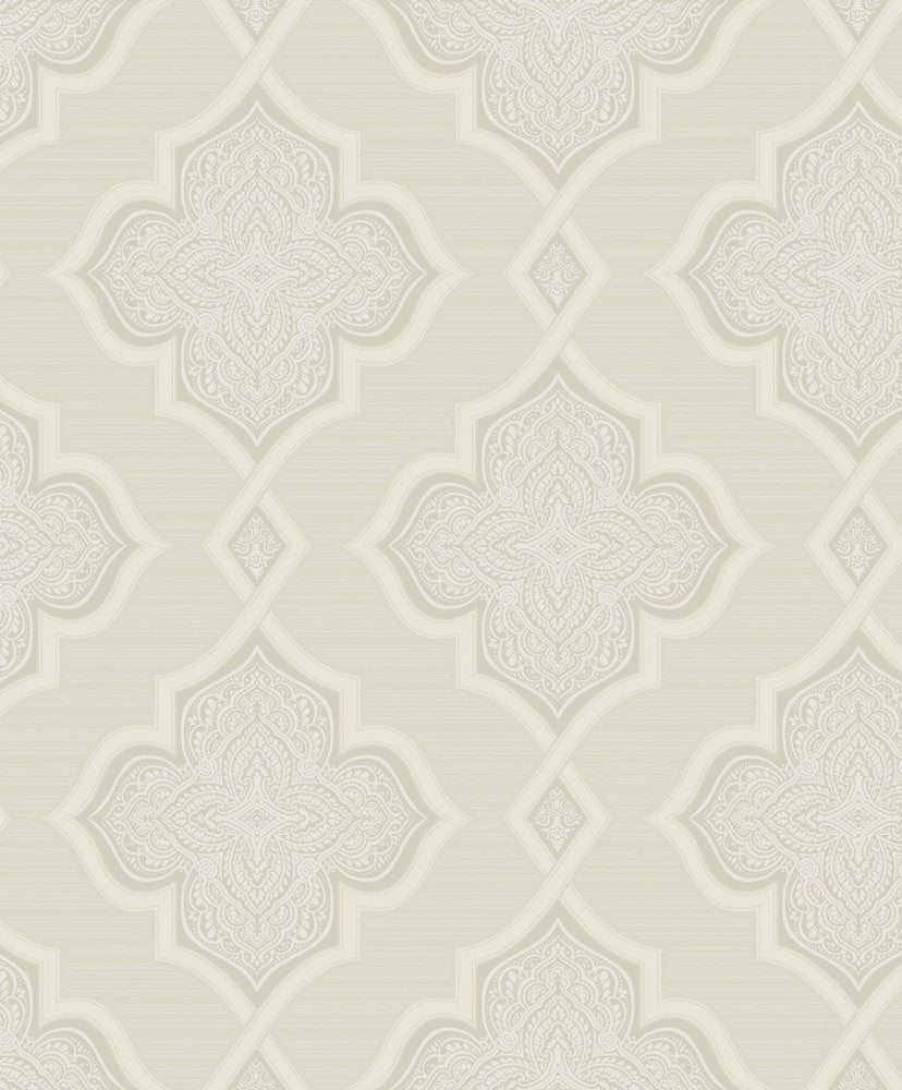 Trellis Pearl, Ivory, and Glitter by Seabrook Wallpaper Aura Netherlands 56.05 6.3" 20.5" - Fabric Carolina -