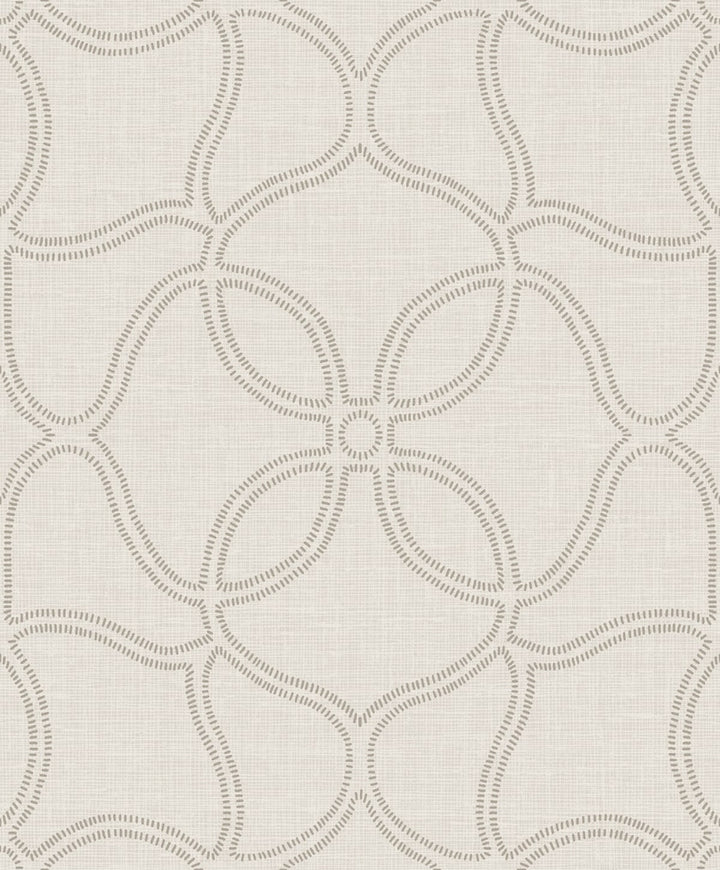 Geo Lattice Taupe and Cream by Seabrook Wallpaper Aura Netherlands 56.05 25.2" 20.5" - Fabric Carolina -