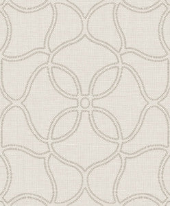 Geo Lattice Taupe and Cream by Seabrook Wallpaper