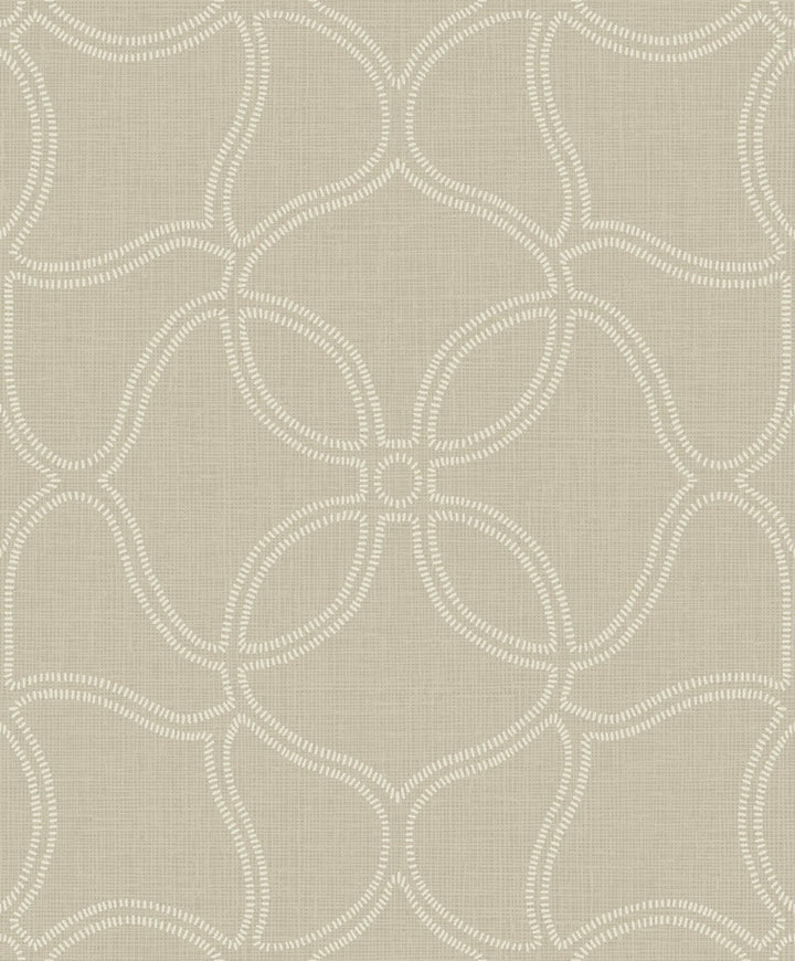 Geo Lattice Beige and Ivory by Seabrook Wallpaper Aura Netherlands 56.05 25.2" 20.5" - Fabric Carolina -