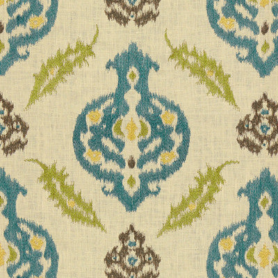 Kailar Linen Peacock/Lime by Lee Jofa Fabric