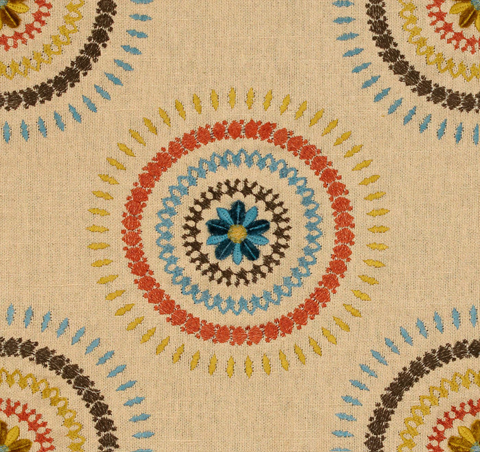 Hazel Embroidery Teal by Lee Jofa Fabric