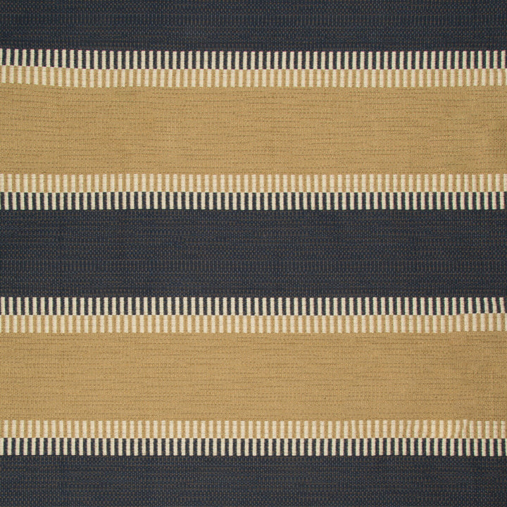Dorinda Stripe Camel/Indigo by Lee Jofa Fabric MERKATO COTTON - 64%;RAYON - 16%;POLYESTER - 15%;FLAX - 5% United States HEAVY Horizontal: 6.75 and Vertical: 13.69 54 - Fabric Carolina -