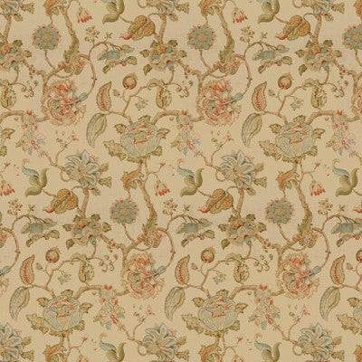 Tidewater Block Clay/Teal by Lee Jofa Fabric