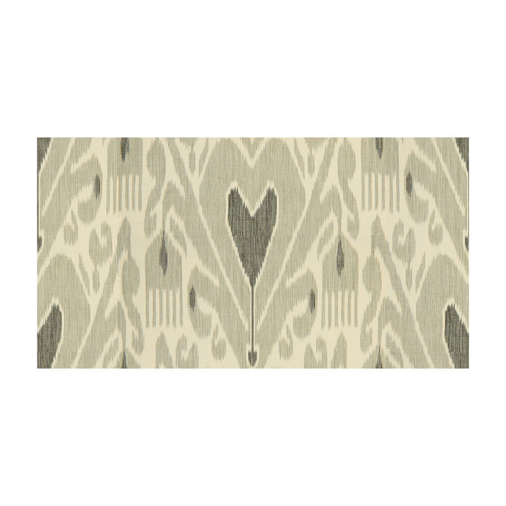 Khalat Ikat Ebony/Pewter by Lee Jofa Designer Fabric ITHAKA COLLECTION COTTON - 60%;LINEN - 40% Thailand MEDIUM Horizontal: 17.5 and Vertical: 18.625 52.5 - Swanky Fabrics -