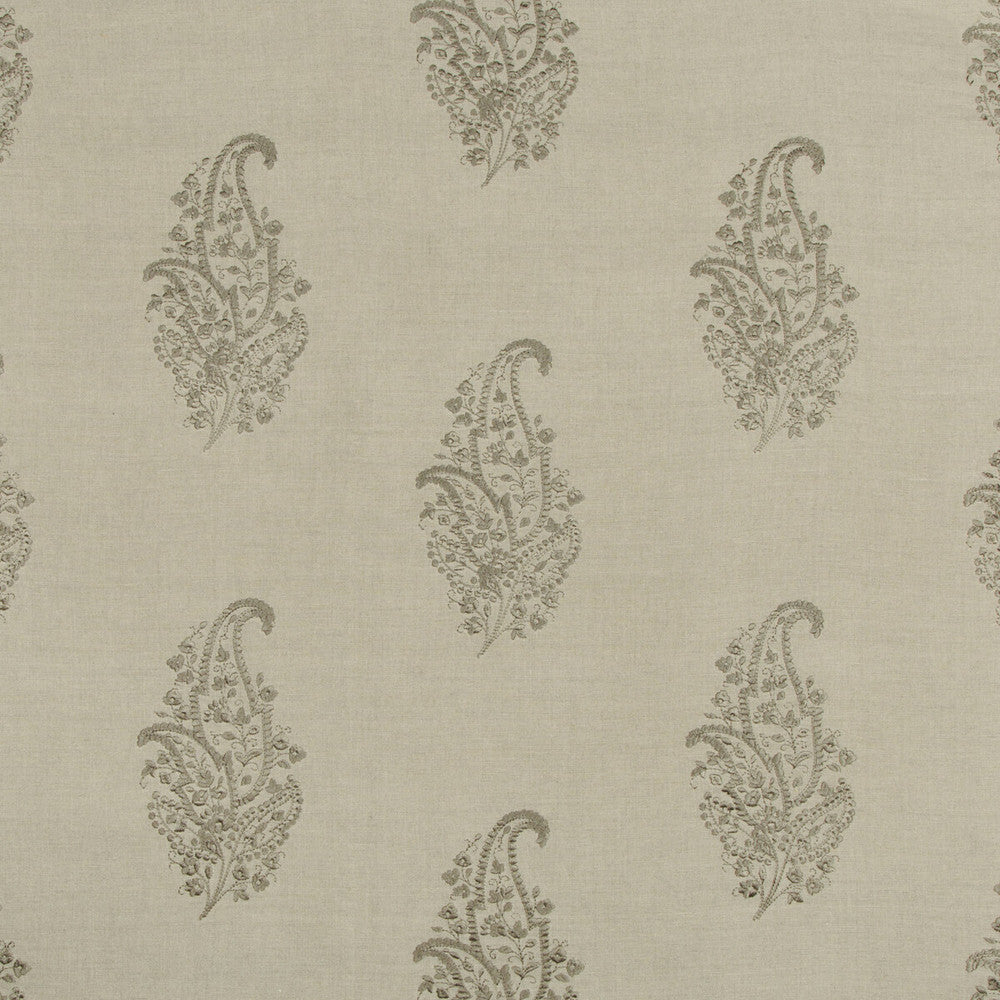 Marseille Emb Grey/Natural by Lee Jofa Fabric SUZANNE KASLER COLLECTION II LINEN - 100% India - Horizontal: 18 and Vertical: 15.75 48.75 - Fabric Carolina -