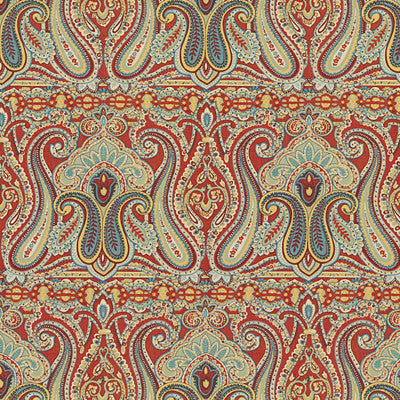 Alsace Paisley Red/Blue by Lee Jofa Fabric