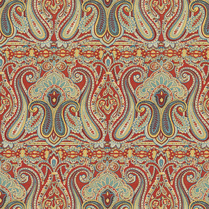 Alsace Paisley Red/Blue by Lee Jofa Fabric