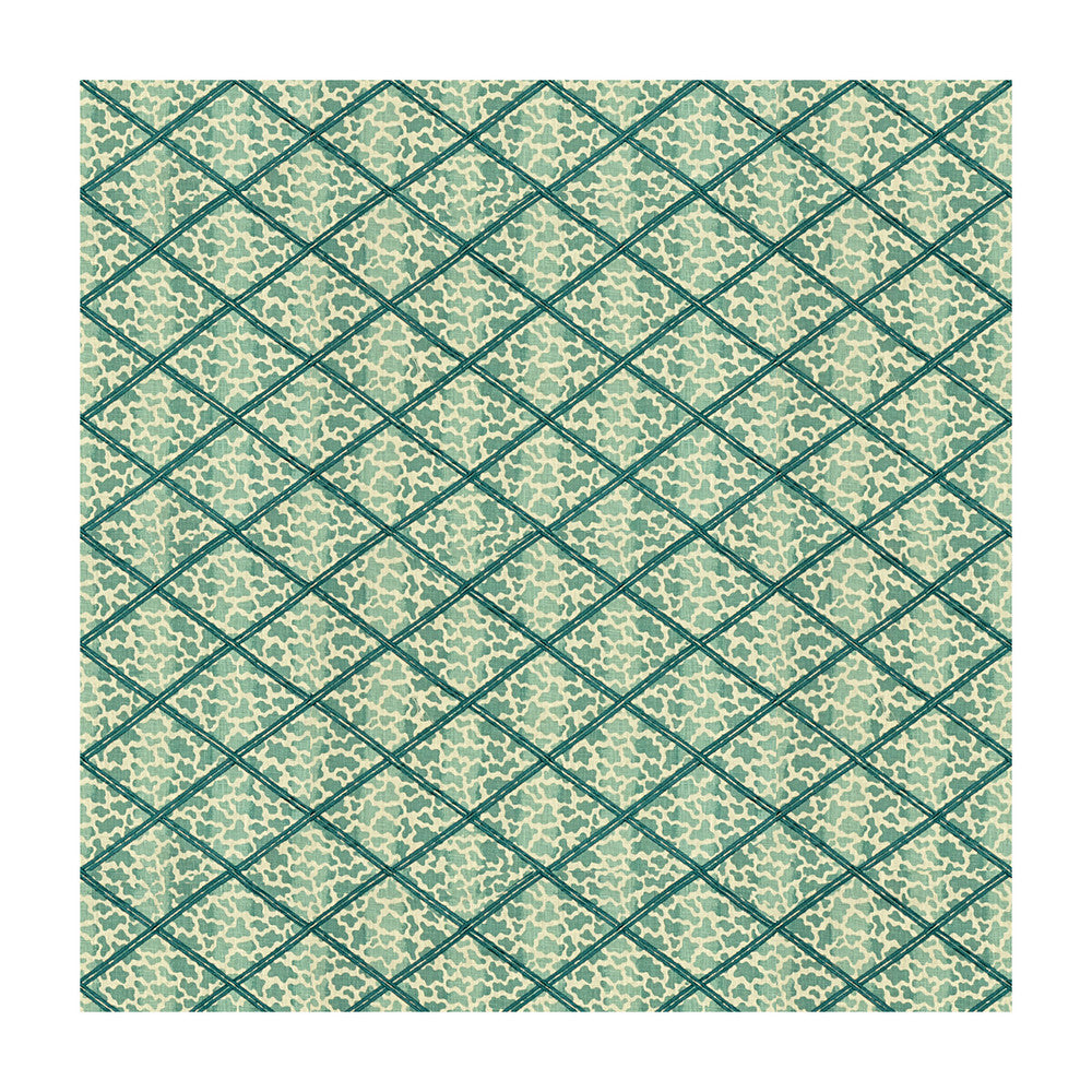 Jag Trellis Turquoise by Lee Jofa Fabric PARISH-HADLEY VISCOSE - 100% India Horizontal: 6.3 and Vertical: 4 52 - Fabric Carolina -