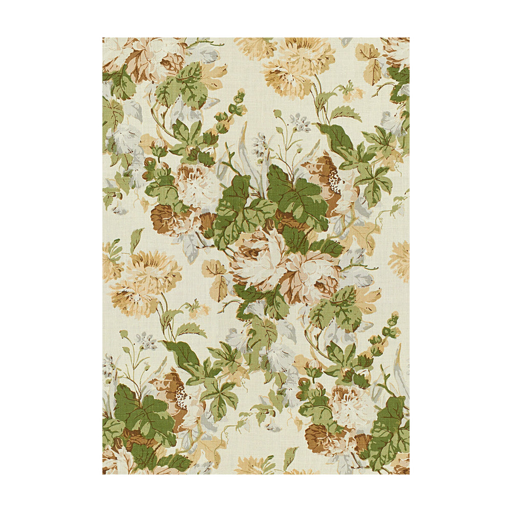 Maisie Linen Tan/Leaf by Lee Jofa Fabric PARISH-HADLEY LINEN - 100% Thailand - Horizontal: 25.75 and Vertical: 36 51.5 - Fabric Carolina -