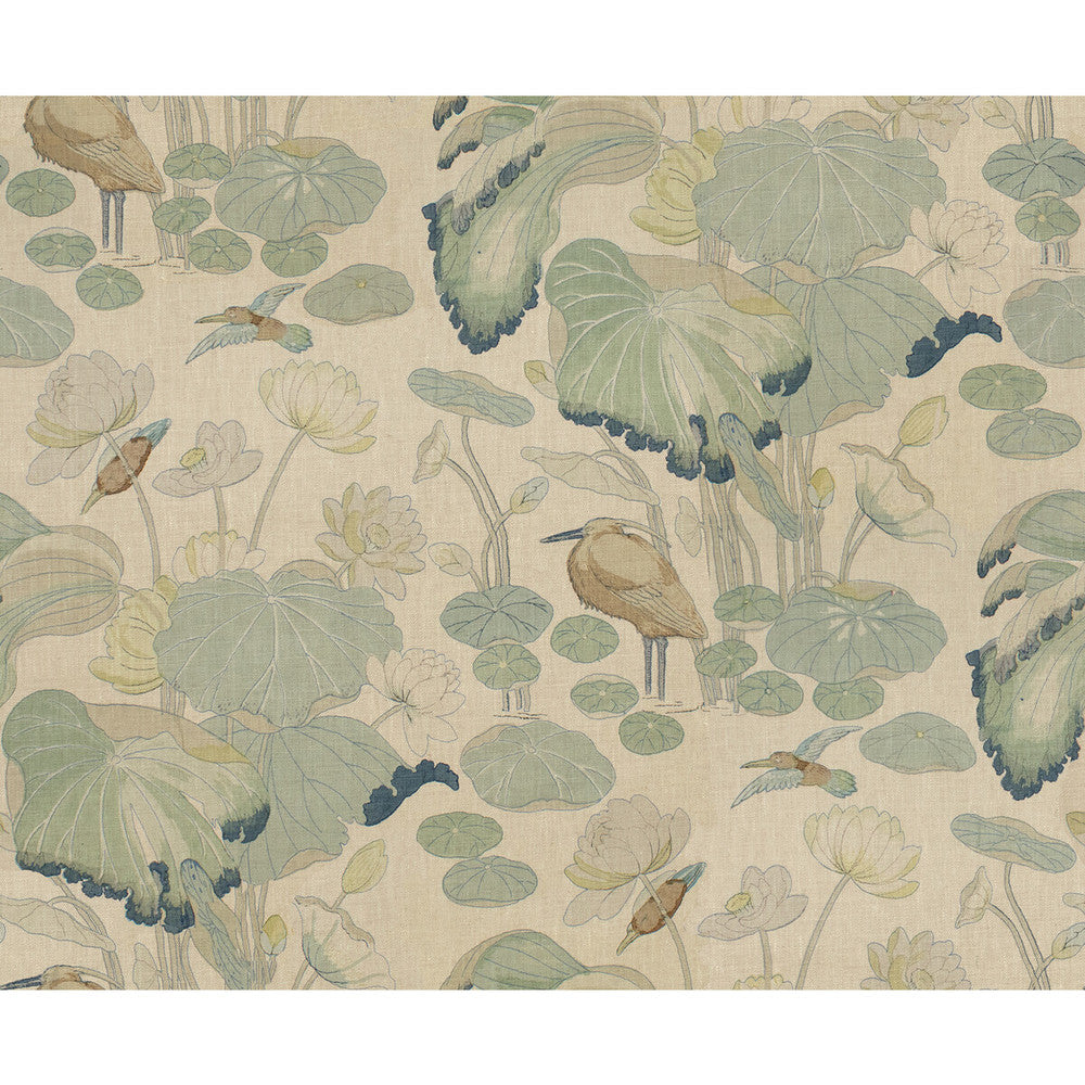 Nympheus Twill Frost/Sea by Lee Jofa Designer Fabric LINEN - 100% Thailand Horizontal: 50 and Vertical: 42 50 - Swanky Fabrics -