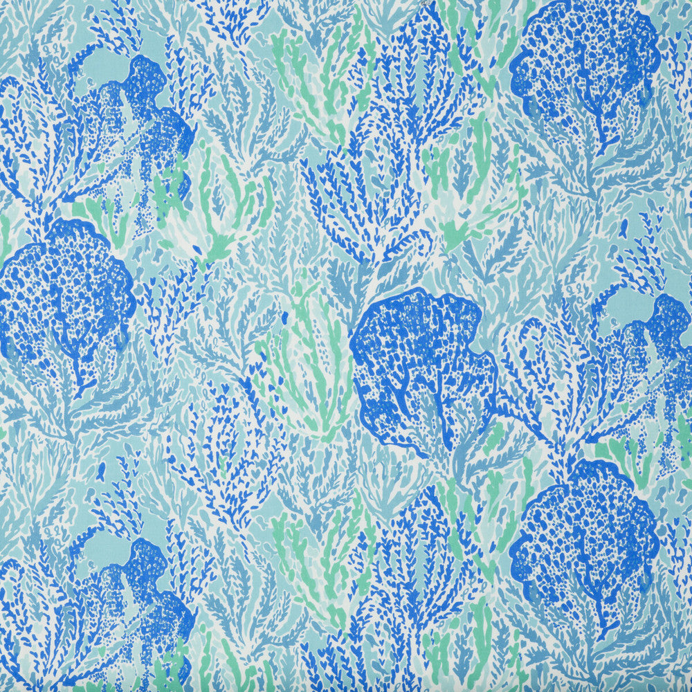 Let'S Cha Cha Shorely Blue by Lee Jofa Fabric LILLY PULITZER II COTTON - 100% United States - Horizontal: 27 and Vertical: 25.25 54 - Fabric Carolina -